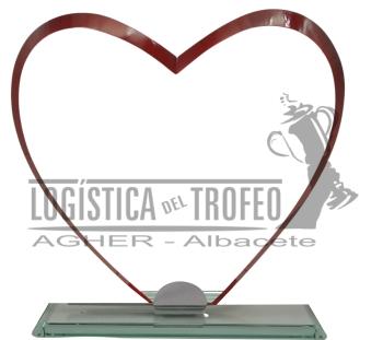 TROFEO ESPECIAL BODAS MODELO “CUORE”, 20 cm cm